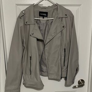 George Women's Light Gray Leather Jacket